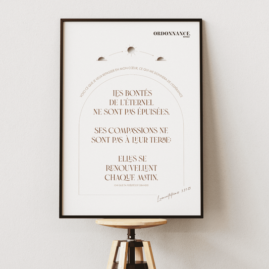 Les bontés de l'Éternel ne sont pas épuisées... - Lamentations 3: 22-23